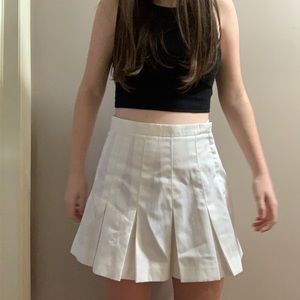 white tennis skirt